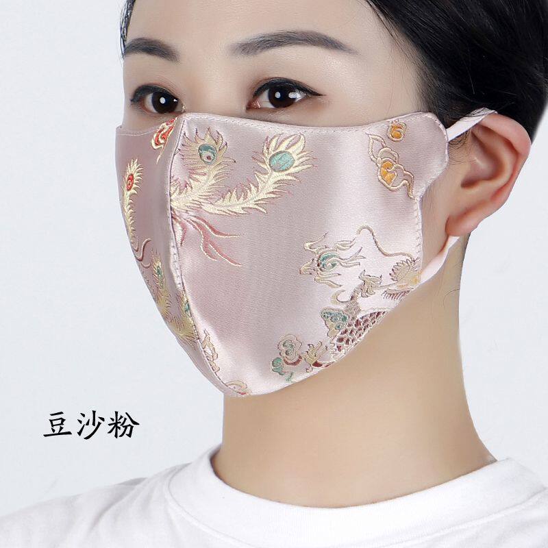口罩女国风刺绣网红款龙凤呈祥时尚防晒透气四季可水洗调节易呼吸