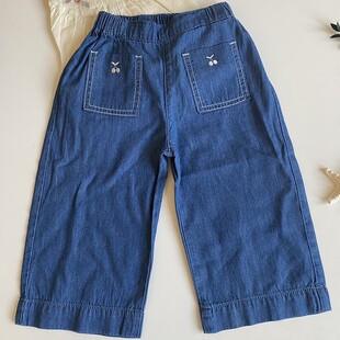 ins2026春夏季定制susu新款女宝女童女孩刺绣牛仔直筒裤薄软长裤