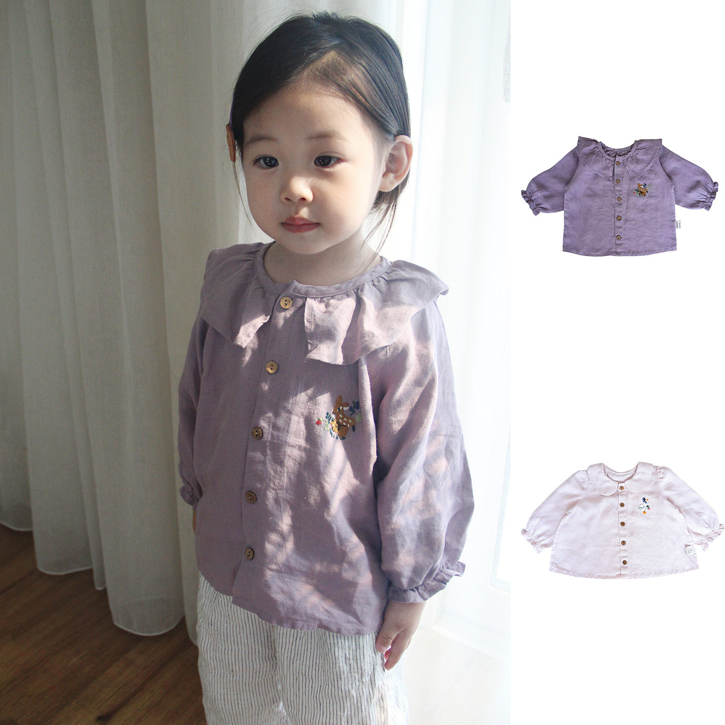 26新款春夏100%亚麻女童宝宝女孩刺绣娃娃花边领A类长袖衬衫洋气,童装/婴儿装/亲子装,衬衫,淘宝优惠券,粉丝福利购,淘宝优惠卷