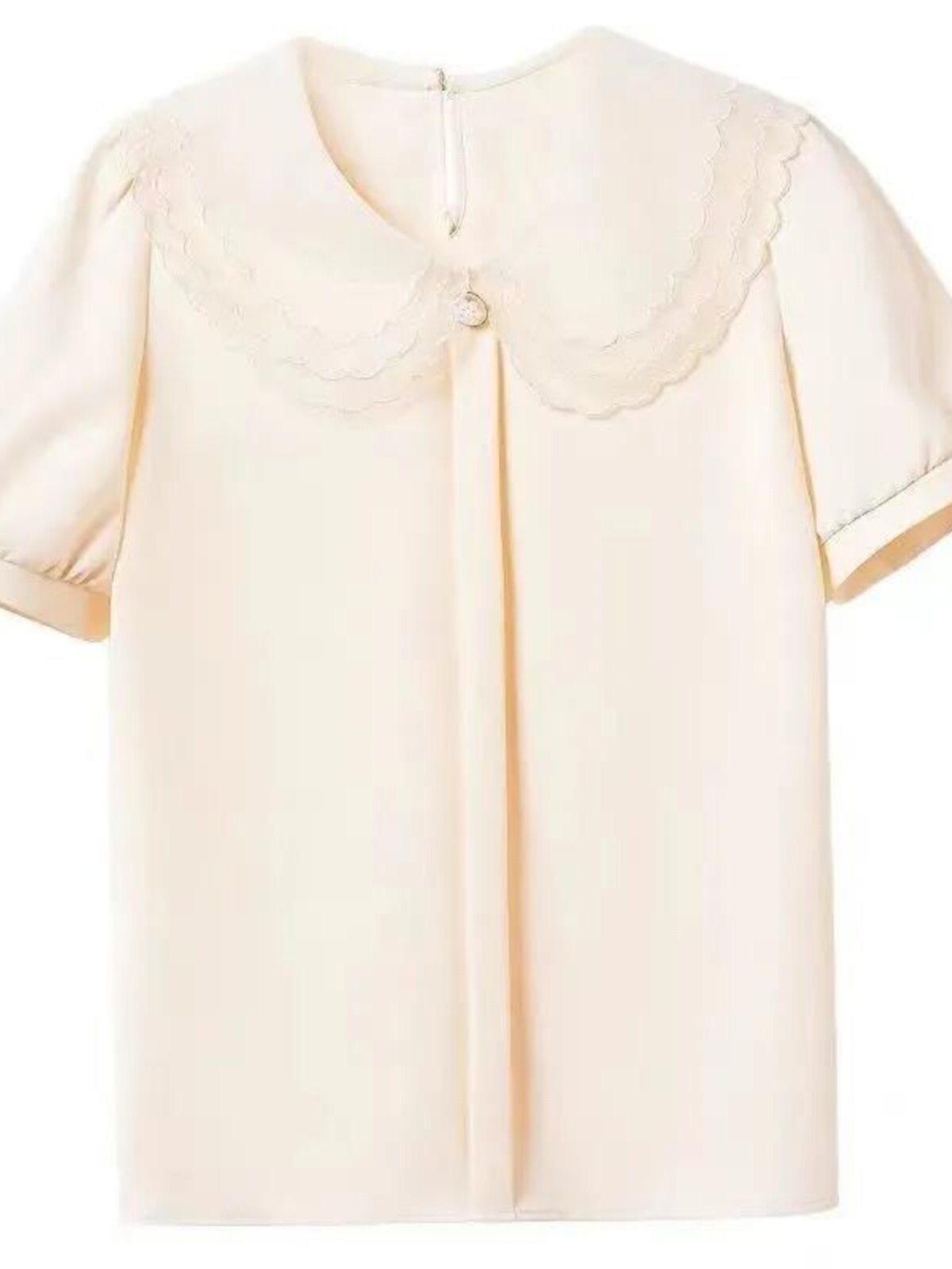 SHORT SLEEVE CHIFFON SHIRT WOMENS SUMMER DRESS 2024 NEW TEMPERAMENT FASHION SHIRT FOREIGN STYLE SMALL SHIRT DOLL COLLAR PLUS SIZE TOP