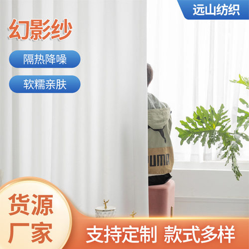高端简约透光不透人幻影纱太空纱防刮遮阳小肌理窗纱纱帘窗帘白纱