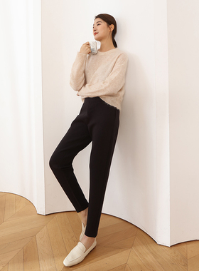 GMC天丝羊绒棉直筒收口裤空气棉秋冬春季女软糯亲肤通勤运动裤