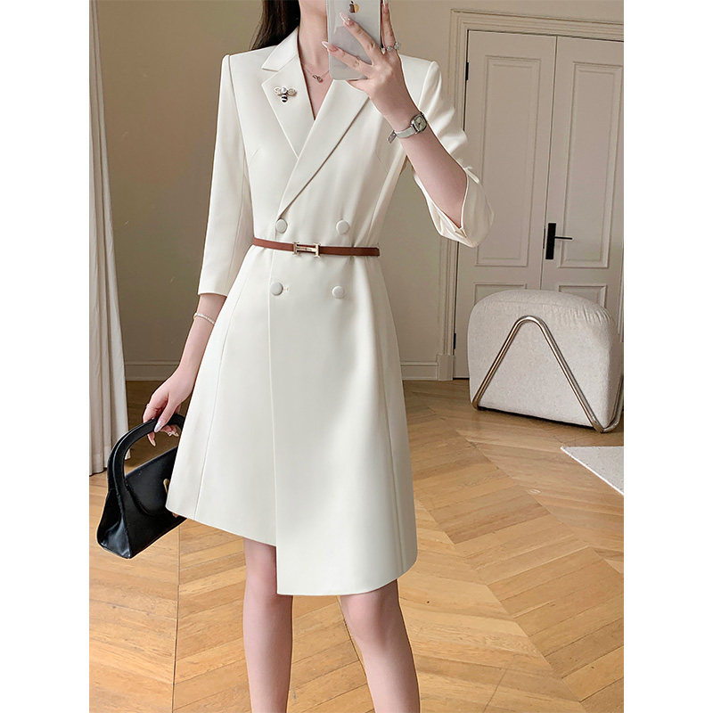 职业西装连衣裙女春季不规则中长款通勤包臀裙气质显瘦时尚工作服