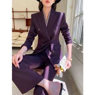 公务员面试西装套装女秋冬季新款喇叭裤职业女装精致优雅商务西服