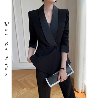 黑色西装套装女士秋季新款显瘦