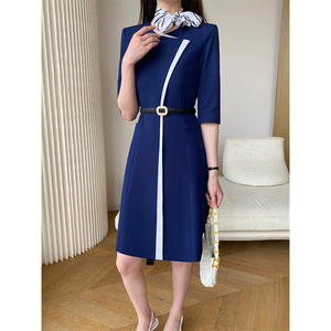 设计感职业连衣裙女春季时尚名媛气质洋气前台面试正装高端工作服