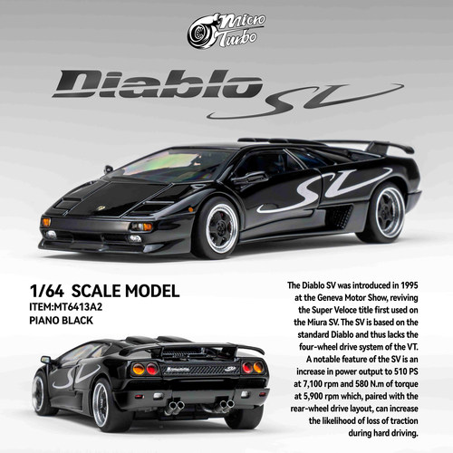 [Oseky]MicroTurbo MT 兰博基尼 Diablo SV 金属黑 合金 1:64