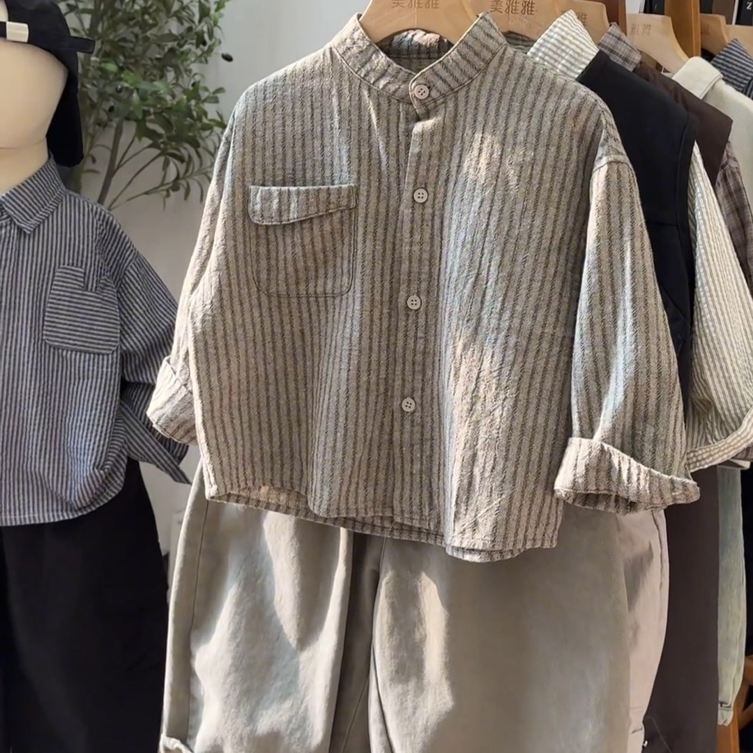 儿童衬衫男女童2025春秋新款衬衫