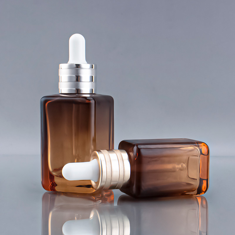 新款30ml滴管瓶化妆品原液按摩精油精华美容分装瓶咖色玻璃瓶50ml