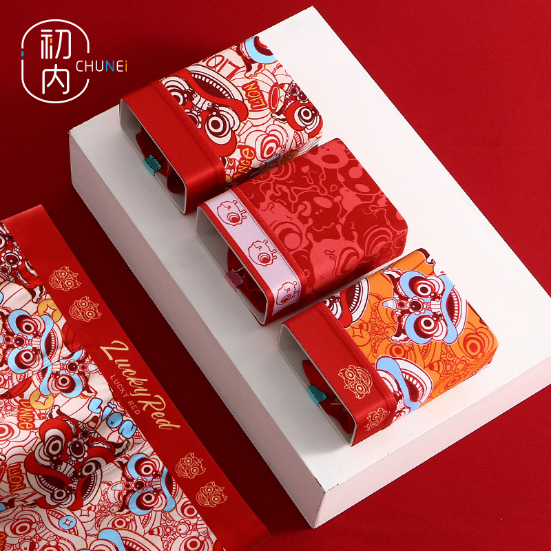 初内男士平角内裤大红纯棉花色