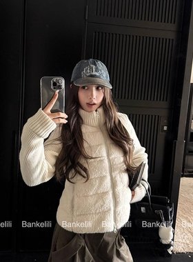 网图只做双色温暖底牌泰迪绒针织袖拼接棉衣棉服外套