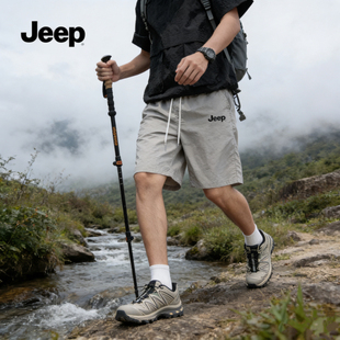 JEEP吉普夏季短裤男士宽松透气休闲薄款口袋五分裤韩版工装裤子