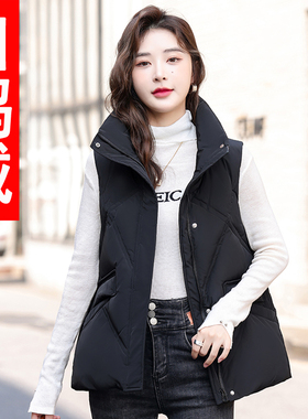 羽绒马甲女2026秋冬新款外穿坎肩羽绒服背心加厚宽松马夹外套短款