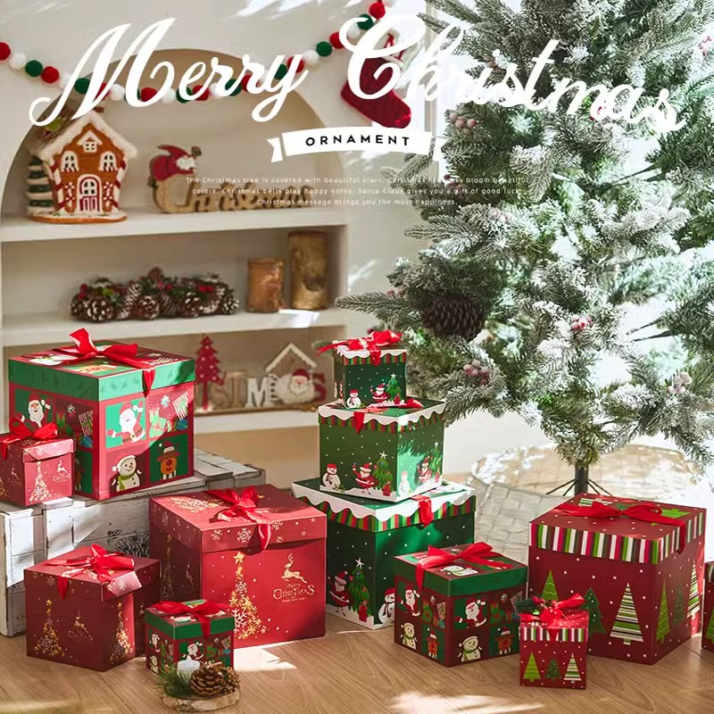 圣诞节家用圣诞树下装饰ins礼物盒摆件店铺场景布置装扮道具堆头