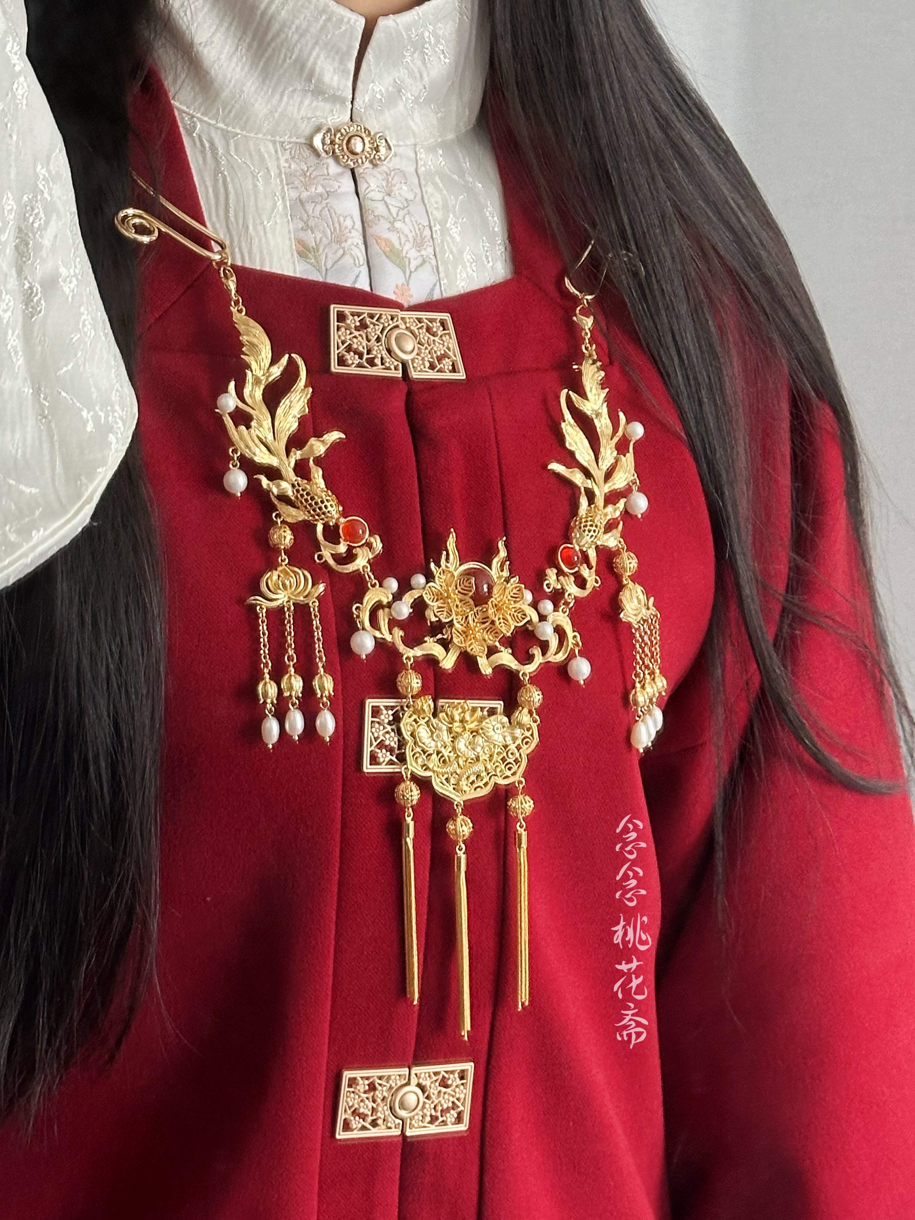 锦鲤项圈原创汉服配饰铜镀真金