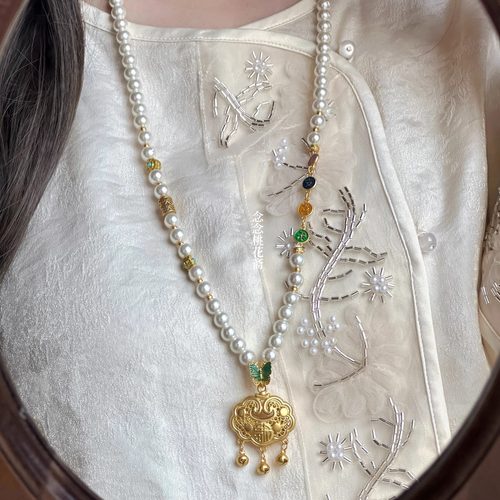 复古禅意串珠长项链新中式配饰女