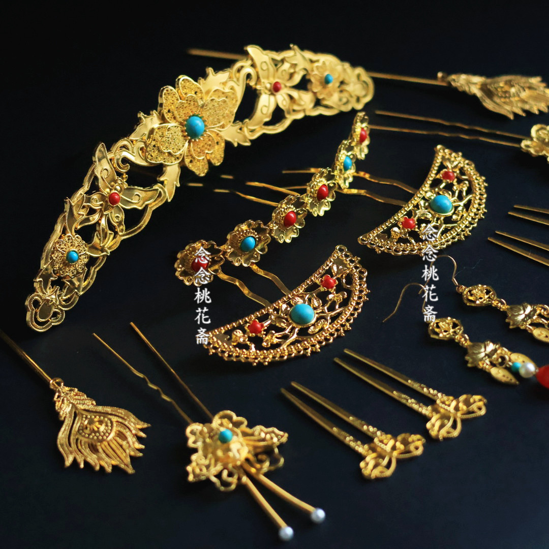 【锦绣】古典复原风明制仿金发冠发簪汉服配饰秀禾中式新娘发饰,饰品/流行首饰/时尚饰品新,发饰,淘宝优惠券,粉丝福利购,淘宝优惠卷