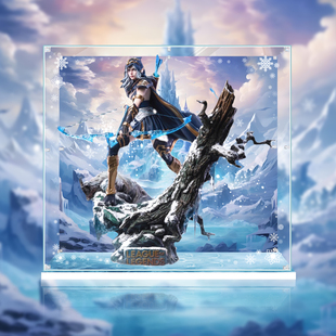 适用英雄联盟集美殿堂联名艾希雕像手办亚克力展示盒透明收纳防尘