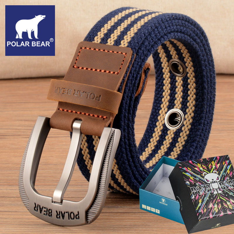 北极熊年轻人大学生潮流帆布皮带