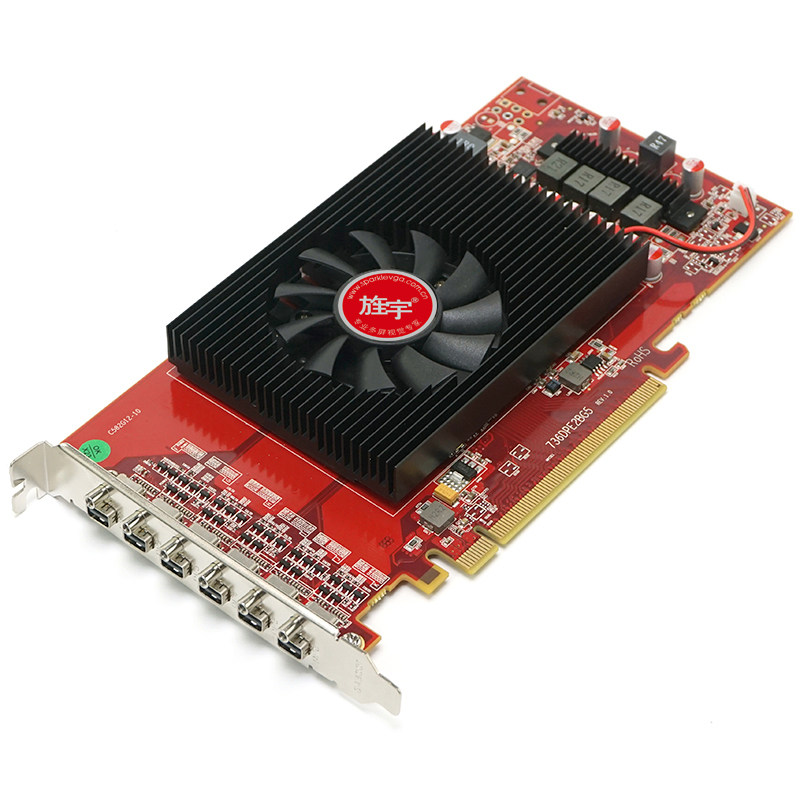 旌宇多屏显卡 amd r7 360 6mdp 4gb 6联屏 4k高清 dp1.2 可转接