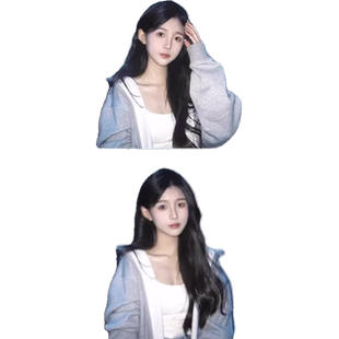 纯棉外套女春秋2025新款拉链灰色卫衣连帽休闲开衫chic女款小个子