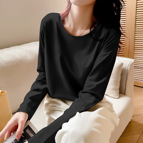 纯棉正肩t恤女白色内搭打底衫潮