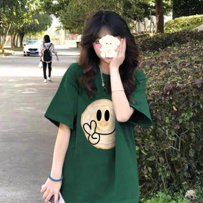 重磅纯棉正肩短袖t恤女oversize