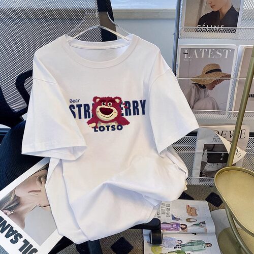 短袖t恤女纯棉高级感宽松运动风