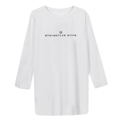 中长款纯棉长袖t恤加绒加厚打底