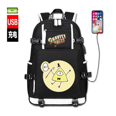 怪诞小镇风动漫周边双肩包