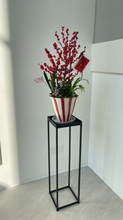 手工铁艺花架落地置物架创意装饰空间茶室摆件新中式花几边几架