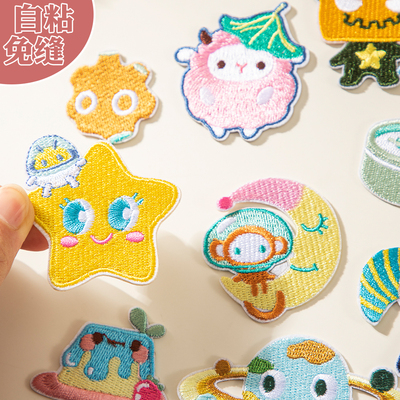 羽绒服卡通刺绣布贴可水洗