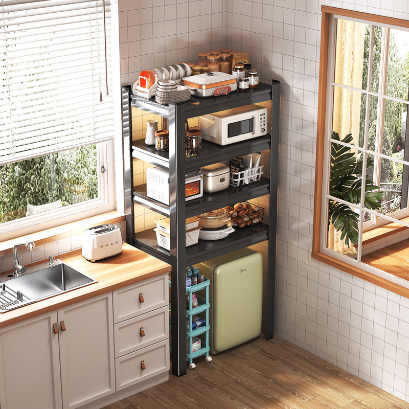 厨房置物架落地多层家用收纳层架锅架多功能烤箱微波炉置物架子货,厨房/烹饪用具,微波炉置物架,淘宝优惠券,粉丝福利购,淘宝优惠卷