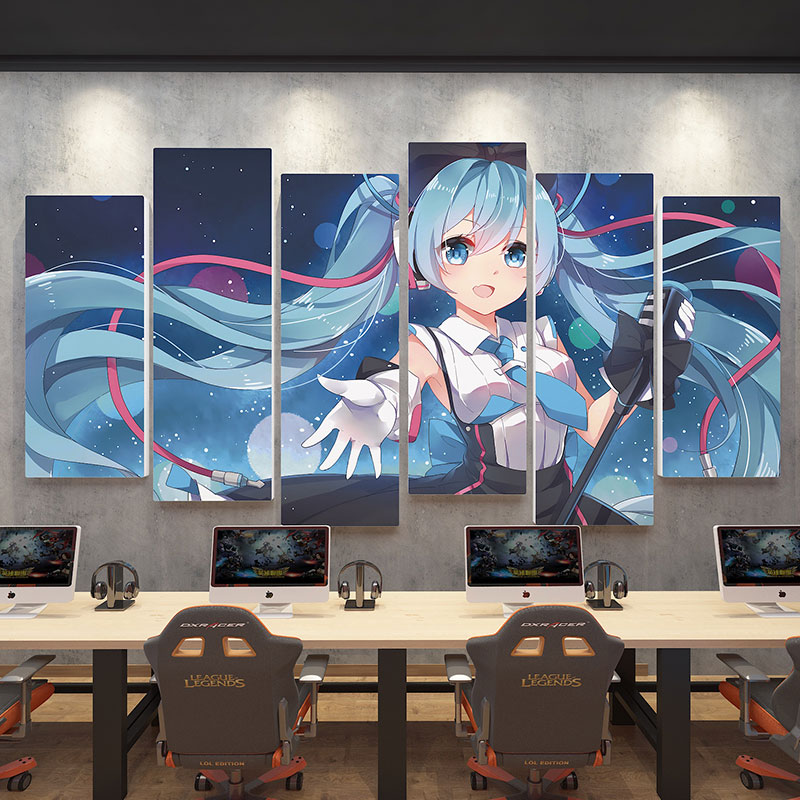 初音未来电竞房布置墙面装饰
