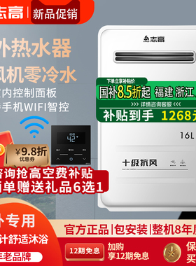 志高室外燃气热水器室外机户外机下鼓变频风水伺服零冷水16升13升