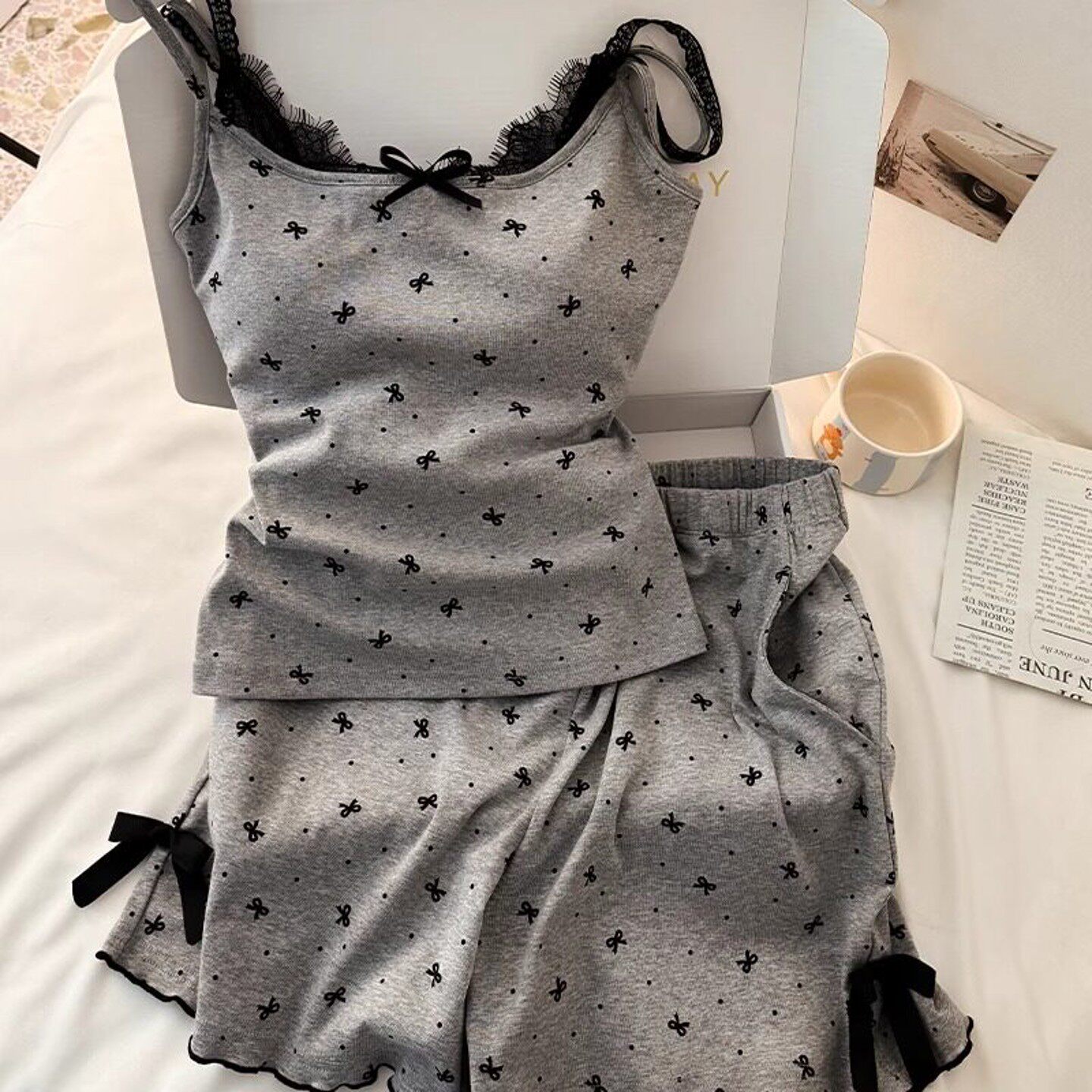 带胸垫莫代尔睡衣女款夏季2025新款纯棉吊带性感家居服套装可外穿