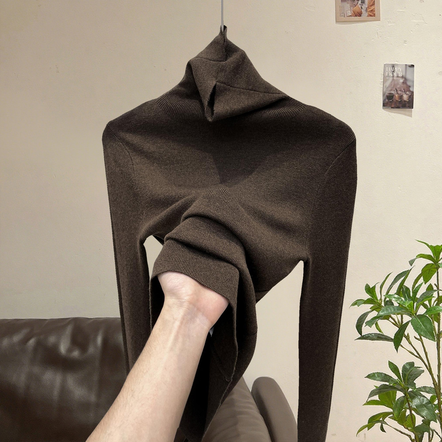 欧货高端大牌高领羊毛针织打底衫女秋冬高级感内搭加厚堆堆领上衣