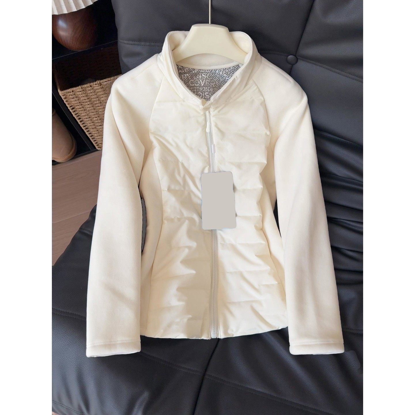 秋冬季加绒修身羽绒棉服外套女立领叠穿保暖冲锋衣内搭不臃肿上衣