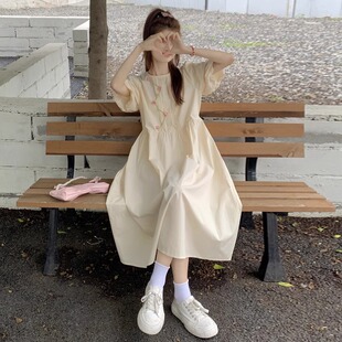 2024新款 甜美立体花朵连衣裙少女夏装 初中高中学生森系公主长裙子