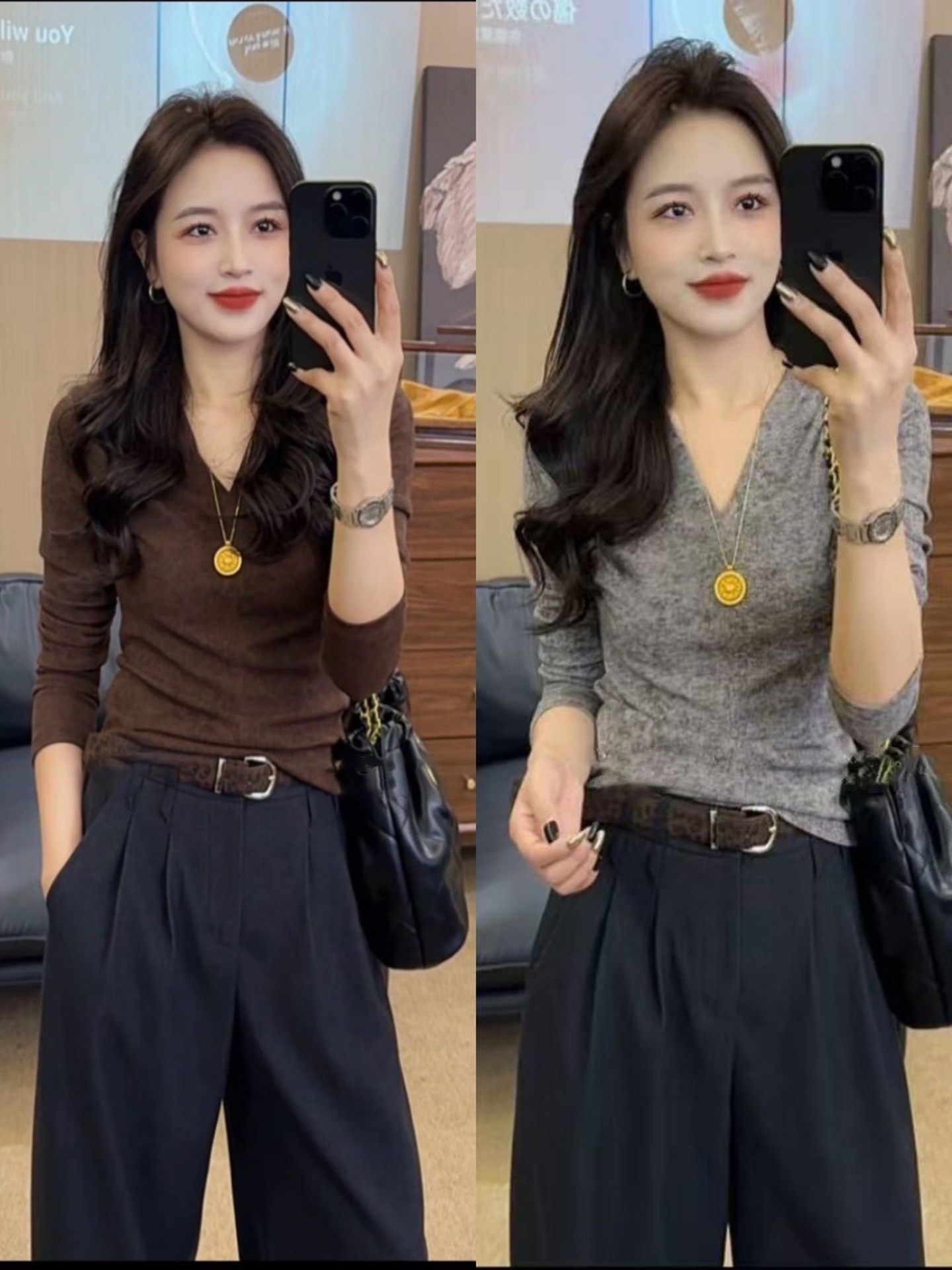 欧货V领打底衫女秋冬季新款内搭修身显瘦时尚高端大牌长袖T恤上衣,女装/女士精品,T恤,淘宝优惠券,粉丝福利购,淘宝优惠卷