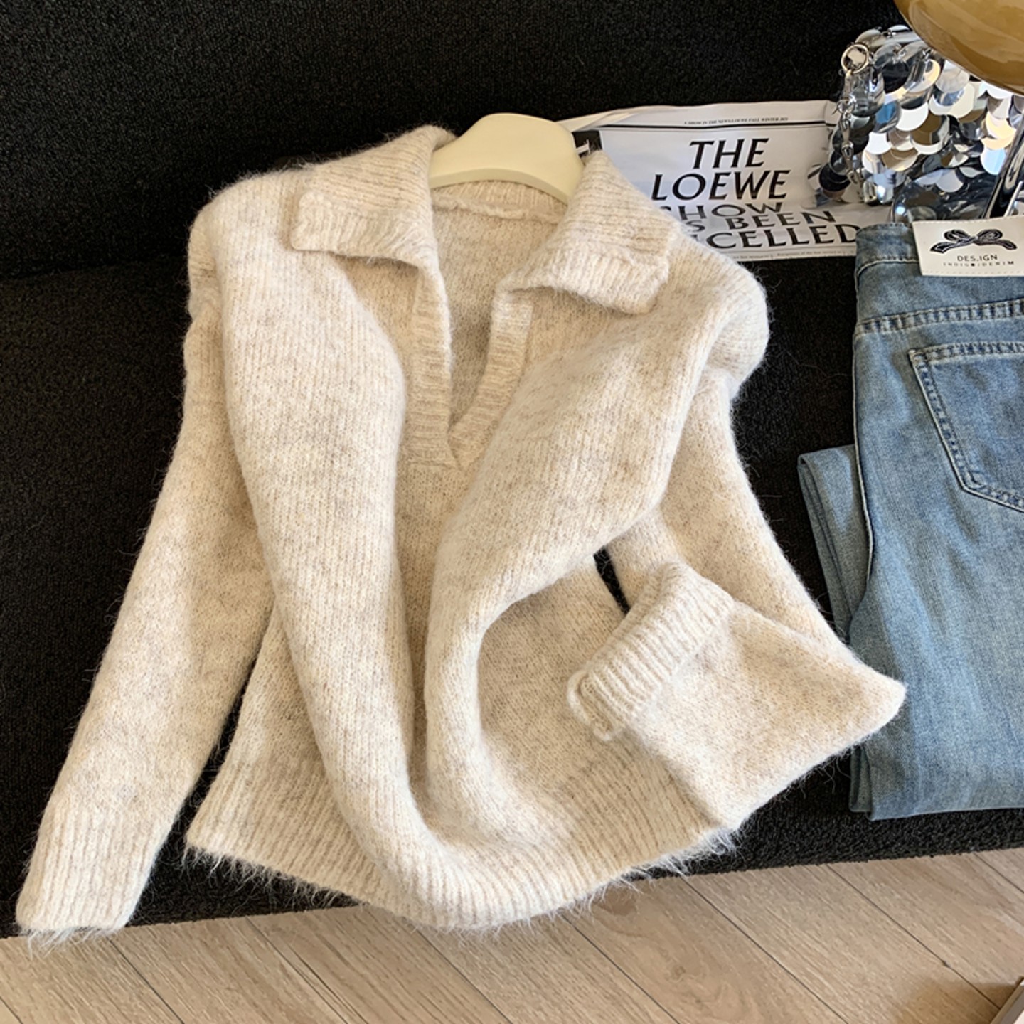 秋冬慵懒高级感毛衣女新款加厚洋气外穿软糯翻领打底衫上衣1129u