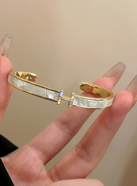 气质字母开口手镯轻奢小众精致