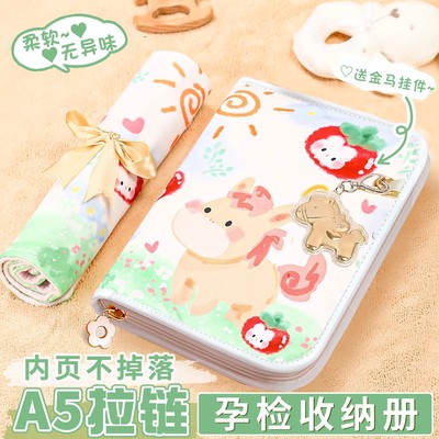 产检孕检收纳册带拉链包