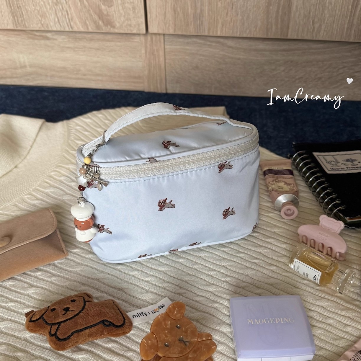 IAC原创自制 曲奇小狗系列 J人小收纳！多分层便携防水饰品化妆包