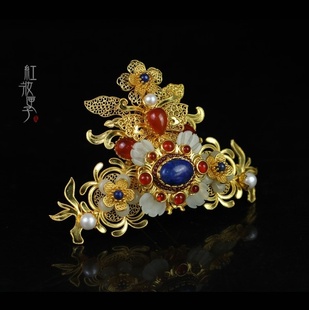 红妆匣子原创-琳琅-古风仿花丝多宝发冠荻髻头面明制头饰汉服配饰