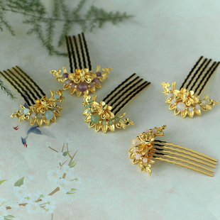 红妆匣子原创百搭多色小掩鬓百搭古风小发梳明制宋制唐风汉服发饰