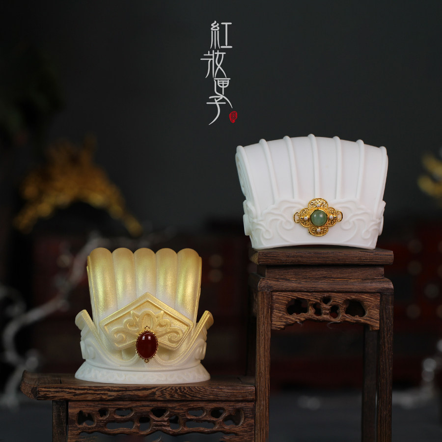 红妆匣子原创-六梁冠3d打印树脂男冠宋制束发冠古风发饰汉服配饰