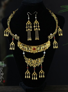 红妆匣子金流苏古风璎珞项圈