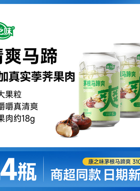 康之味马蹄爽荸荠果汁果肉果粒水果饮料清润310ML*24瓶