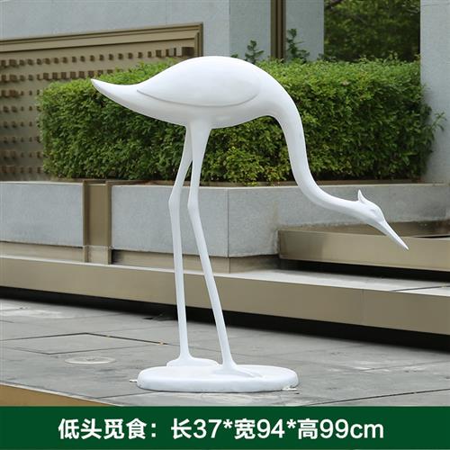 户外仙鹤摆件丹顶鹤模型园林景观小品别墅假山仿真鹤雕塑庭院装饰